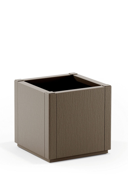 Blumentöpfe und Pflanzgefäße - Pflanzkasten aus recyceltem Polypropylen, in Farbe TAUPE, in Ausführung Ohne Spalier, schmal Ansicht 1