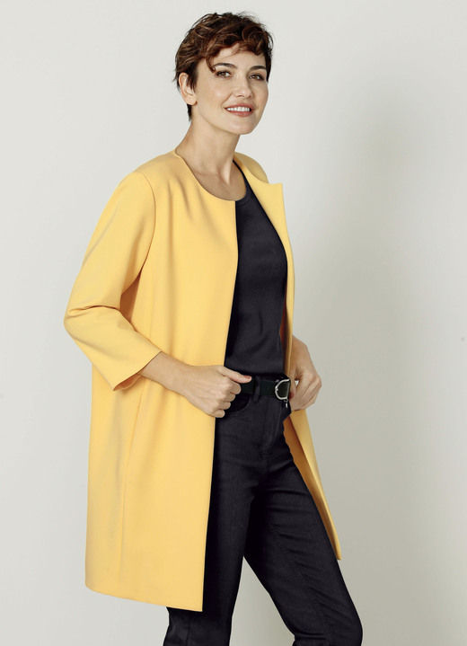 Blazer - Longblazer mit Taschen, in Größe 020 bis 052, in Farbe GELB Ansicht 1