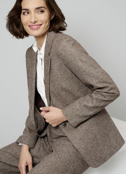 Blazer - Blazer mit Pattentaschen, in Größe 038 bis 052, in Farbe BRAUN MELIERT Ansicht 1