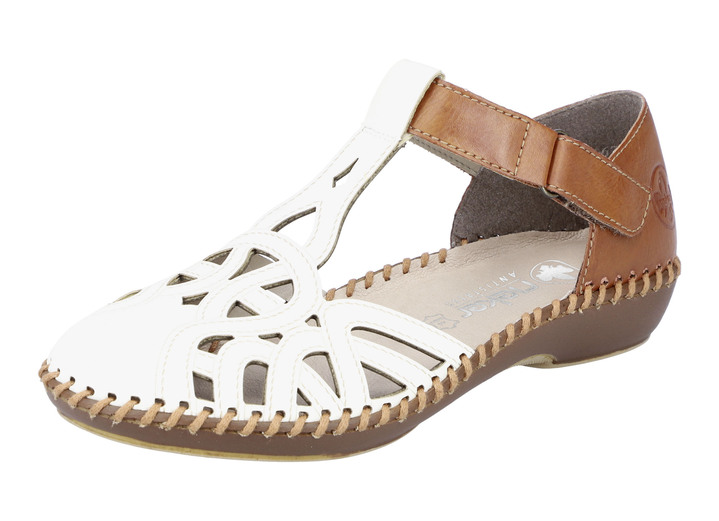 Rieker - Rieker Sandale mit Klettverschluss, in Größe 036 bis 042, in Farbe CREME-COGNAC Ansicht 1
