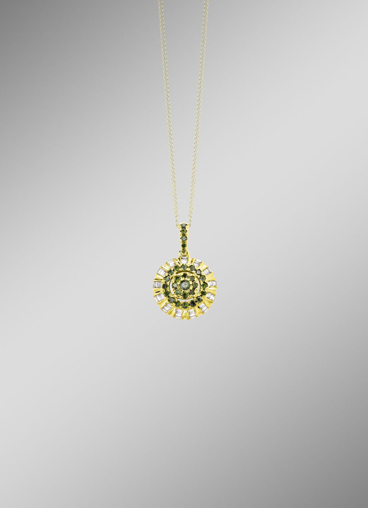 Anhänger - Anhänger mit Brillanten und Baguette-Diamanten, in Farbe  Ansicht 1