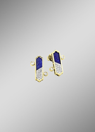 Strahlende Eleganz – Ohrstecker mit Lapislazuli und Brillanten