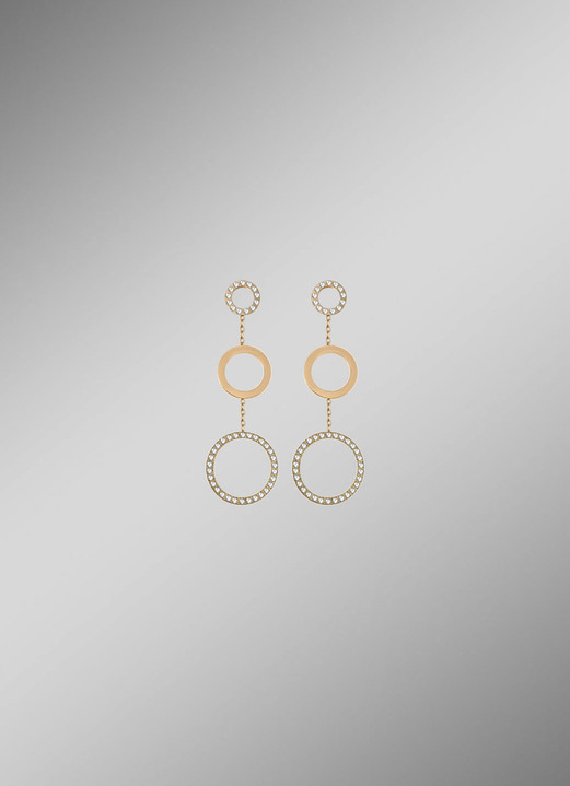 Ohrschmuck - Ohrstecker aus vergoldetem Edelstahl mit Kristallen, in Farbe  Ansicht 1