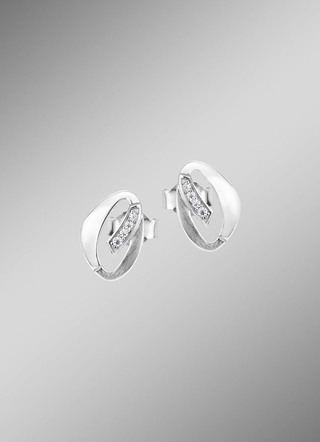 Moderne Ohrstecker mit Zirkonia