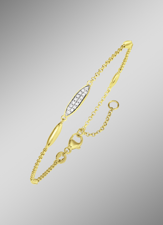 Armbänder - Vergoldetes Armband mit Zirkonia, in Farbe  Ansicht 1