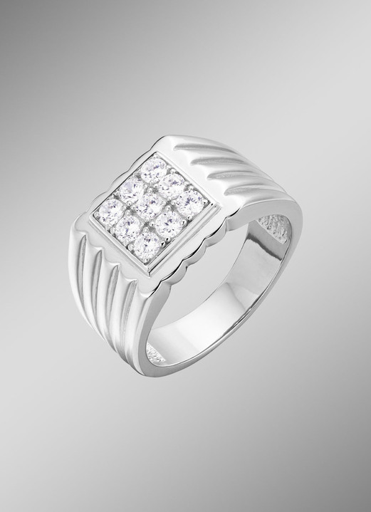 Ringe - Markanter Herrenring mit synth. Zirkonia, in Größe 180 bis 240, in Farbe  Ansicht 1