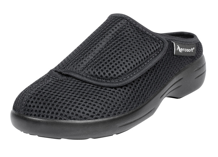 Gesundheitsschuhe - Klett-Pantolette für Damen und Herren, in Größe 036 bis 046, in Farbe SCHWARZ Ansicht 1