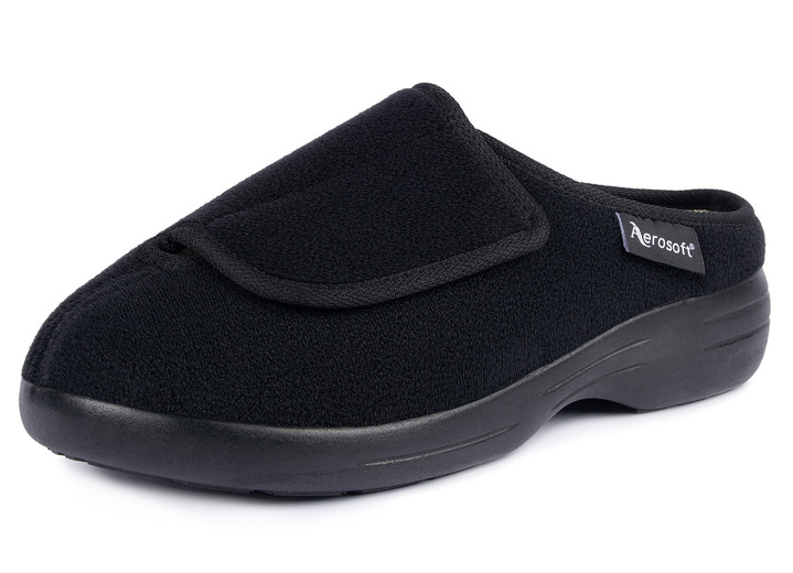 Gesundheitsschuhe - Klett-Pantolette für Damen und Herren, in Größe 036 bis 046, in Farbe SCHWARZ