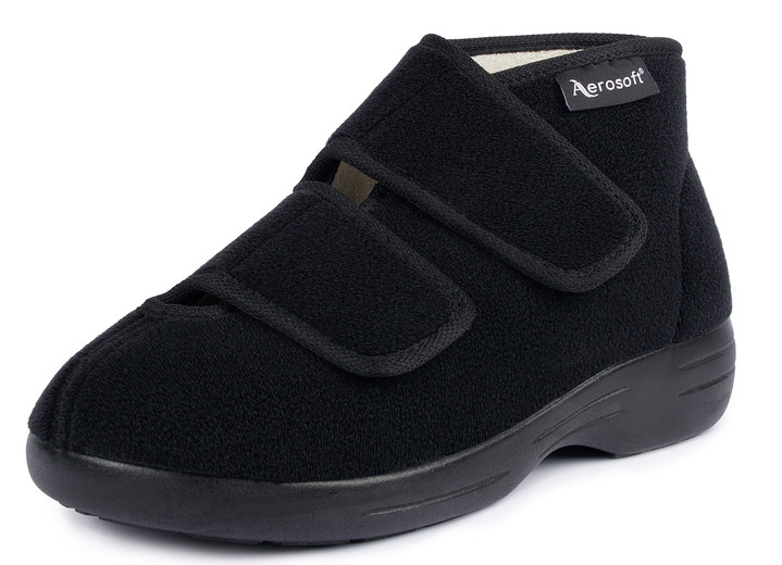 Gesundheitsschuhe - Klett-Stiefel für Damen und Herren, in Größe 036 bis 046, in Farbe SCHWARZ