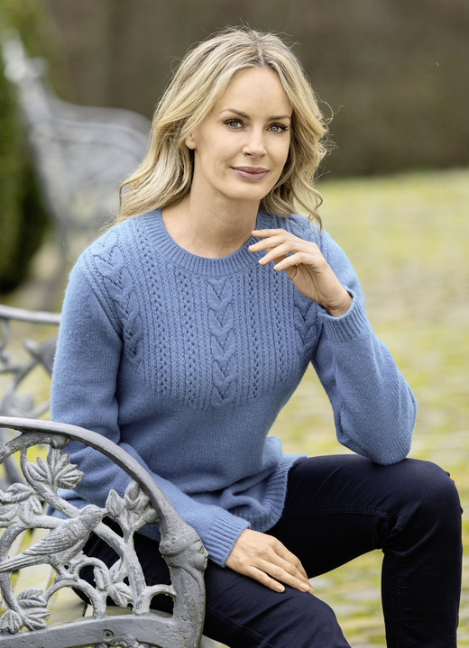 Basics - Pullover mit Strukturmix, in Größe 038 bis 054, in Farbe BLEU Ansicht 1