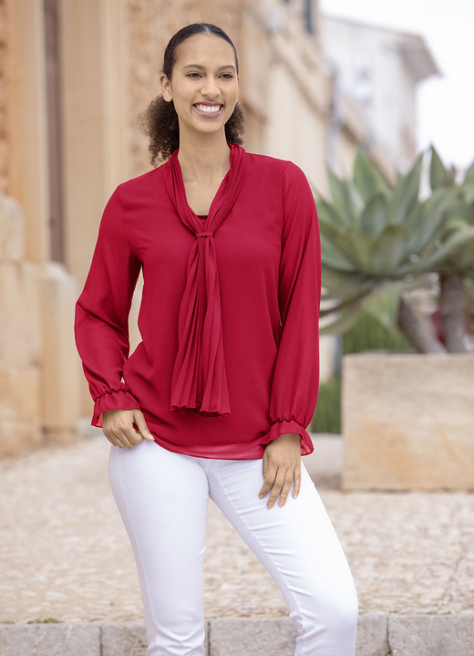 Basics - Tunika mit Bindeschluppe Basics - Tunika mit Bindeschluppe, in Größe 036 bis 052, in Farbe ROT