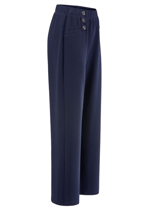 Hosen in Schlupfform - Hose mit dekorativen Zierknöpfen Hosen in Schlupfform - Hose mit dekorativen Zierknöpfen, in Größe 019 bis 054, in Farbe MARINE