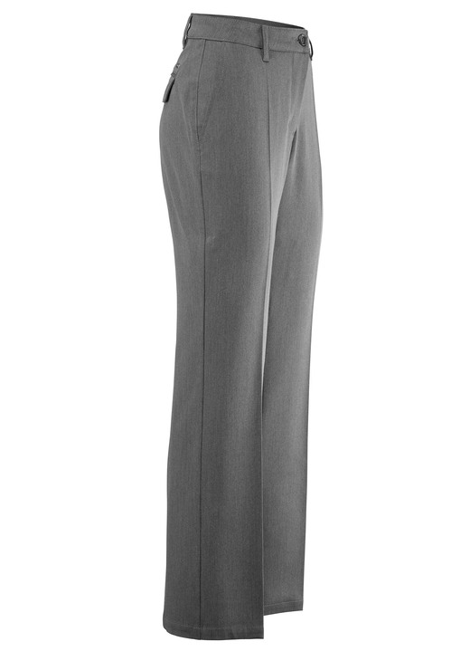 Hosen mit Knopf- und Reissverschluss - Hose mit rückwärtigen Dehnbundeinsätzen Hosen mit Knopf- und Reissverschluss - Hose mit rückwärtigen Dehnbundeinsätzen, in Größe 019 bis 054, in Farbe GRAU MELIERT