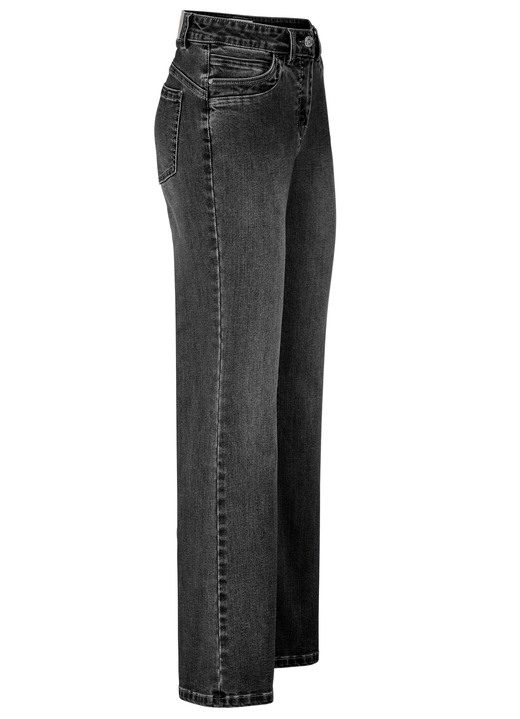 Hosen mit Knopf- und Reissverschluss - Jeans in 5-Pocket-Form, in Größe 017 bis 050, in Farbe SCHWARZ Ansicht 1