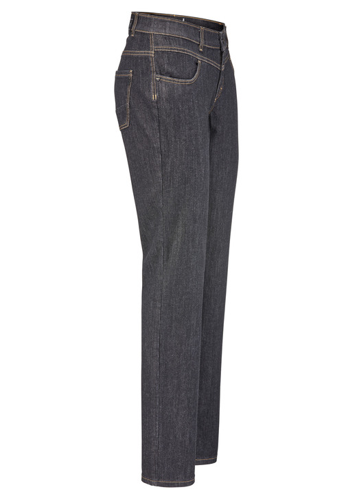 Hosen mit Knopf- und Reissverschluss - Magic-Jeans mit figurformendem Jeanssattel Hosen mit Knopf- und Reissverschluss - Magic-Jeans mit figurformendem Jeanssattel, in Größe 017 bis 052, in Farbe SCHWARZ