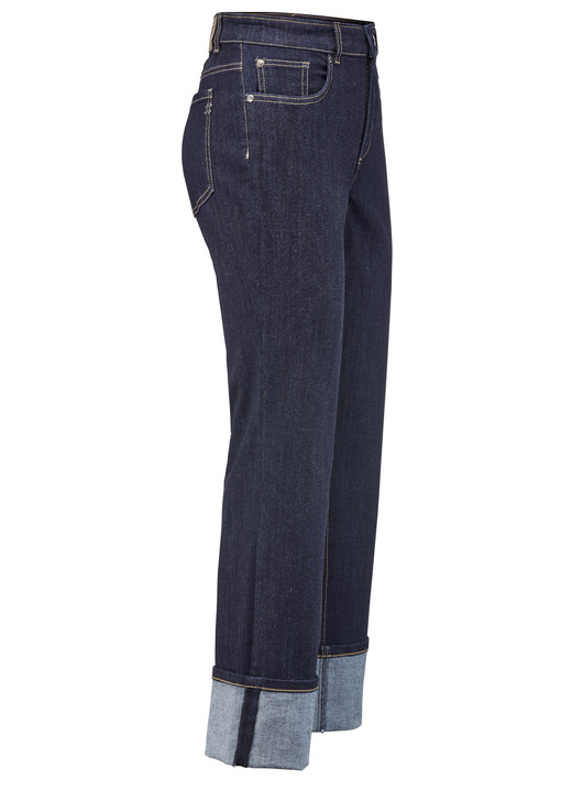 Hosen mit Knopf- und Reissverschluss - Magic-Jeans mit krempelbaren Aufschlägen Hosen mit Knopf- und Reissverschluss - Magic-Jeans mit krempelbaren Aufschlägen , in Größe 017 bis 050, in Farbe DUNKELBLAU