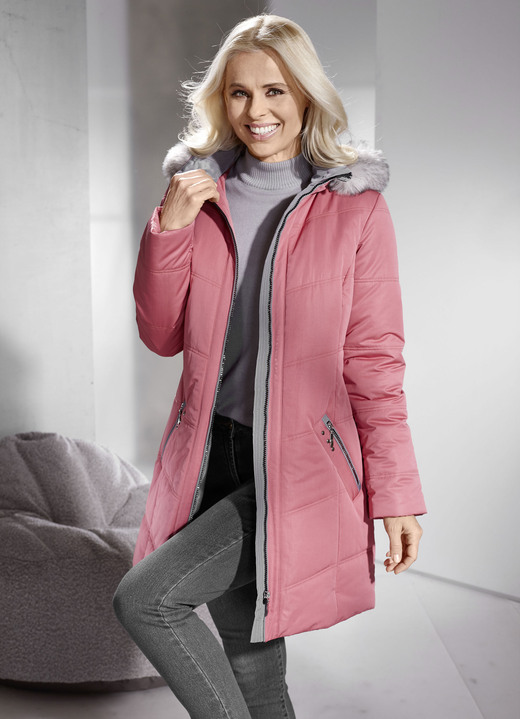 Winterjacken - Longjacke mit abnehmbarem Kunstpelz-Besatz, in Größe 038 bis 054, in Farbe HUMMER Ansicht 1