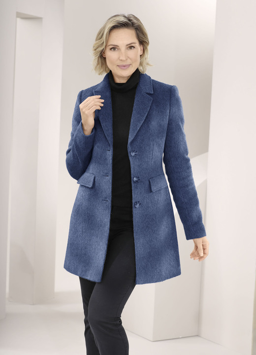 Wolljacken - Jacke mit Reverskragen, in Größe 036 bis 052, in Farbe BLAU Ansicht 1