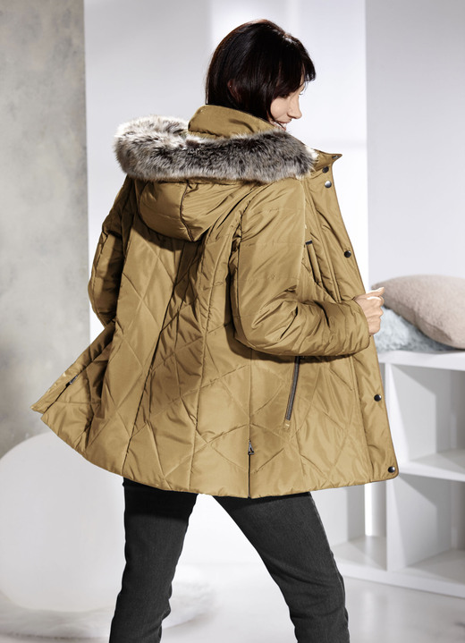 Winterjacken - Jacke mit abnehmbarer Kunstpelz-Besatz, in Größe 036 bis 054, in Farbe SENF Ansicht 1
