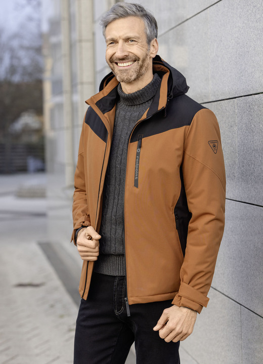 Funktionsjacken - Funktionsjacke von «Redpoint», in Größe 3XL (58) bis XXL (56), in Farbe ROSTBRAUN-SCHWARZ