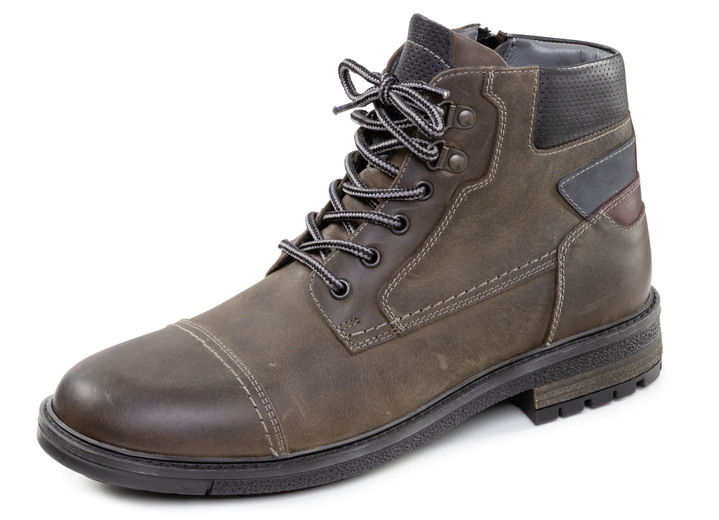 Stiefeletten - GINO GALANTE, klassische Herren-Stiefeletten, mit Reissverschluss, in Größe 040 bis 046, in Farbe TABAKBRAUN Ansicht 1