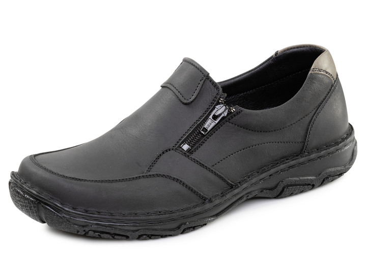 Slipper & Schnürschuhe - GINO GALANTE, klassische Herren-Slipper, mit herausnehmbarem Fussbett, in Größe 039 bis 046, in Farbe SCHWARZ Ansicht 1