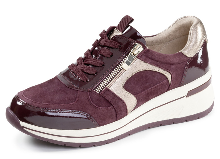 Slipper & Schnürschuhe - ELENA EDEN, sytlische Damen-Sneaker, Weite H, mit herausnehmbarem Fussbett, in Größe 036 bis 042, in Farbe BORDEAUX-BRONZE Ansicht 1
