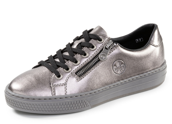 Slipper & Schnürschuhe - Rieker, modische Damen-Sneaker, mit Reissverschluss, in Größe 036 bis 042, in Farbe ALTSILBER Ansicht 1