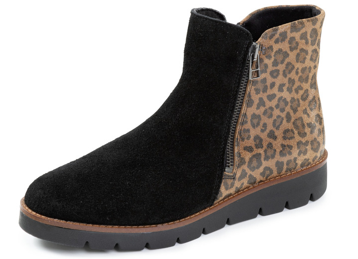 Stiefel & Stiefeletten - ELENA EDEN, trendige Damen-Stiefeletten, Weite G, mit herausnehmbarem Fussbett, in Größe 036 bis 042, in Farbe SCHWARZ-BRAUN Ansicht 1