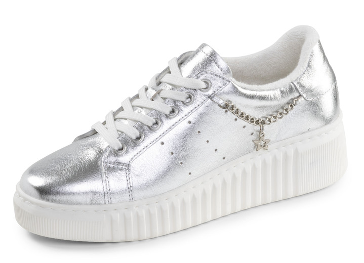 Slipper & Schnürschuhe - ELENA EDEN, stylische Damen-Sneaker, Weite G, herausnehmbares Fussbett, in Größe 036 bis 042, in Farbe SILBER Ansicht 1