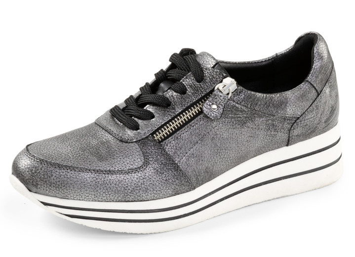 Slipper & Schnürschuhe - ELENA EDEN, bequeme Damen-Sneaker, Weite G, mit herausnehmbarem Fussbett, in Größe 036 bis 042, in Farbe ALTSILBER Ansicht 1