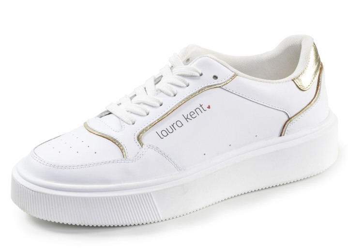 Slipper & Schnürschuhe - LAURA KENT, trendige Damen-Sneaker, Weite H, mit herausnehmbarem Fussbett, in Größe 036 bis 042, in Farbe WEISS Ansicht 1