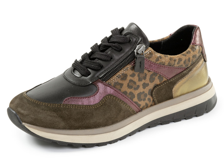 Slipper & Schnürschuhe - ELENA EDEN, trendige Damen-Sneaker, Weite H, mit herausnehmbarem Fussbett, in Größe 036 bis 042, in Farbe BRAUN-BUNT Ansicht 1