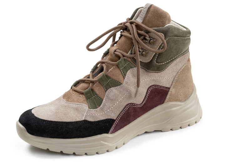 Stiefel & Stiefeletten - Waldläufer, bequeme Damen-Stiefeletten, Weite H, mit herausnehmbarem Fussbett, in Größe 3 1/2 bis 8, in Farbe TAUPE-MULTICOLOR Ansicht 1