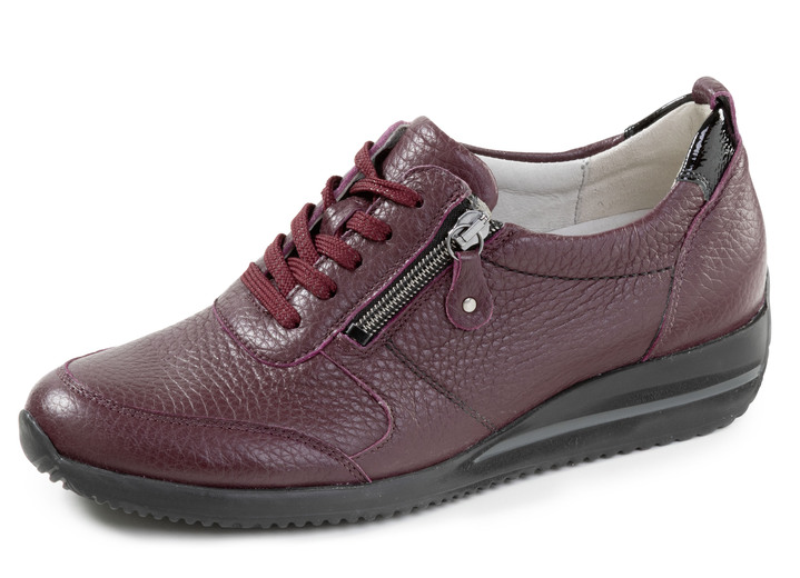 Slipper & Schnürschuhe - Waldläufer, leichte Damen-Sneaker, Weite H, mit herausnehmbarem Fussbett, in Größe 3 1/2 bis 8, in Farbe BORDEAUX Ansicht 1