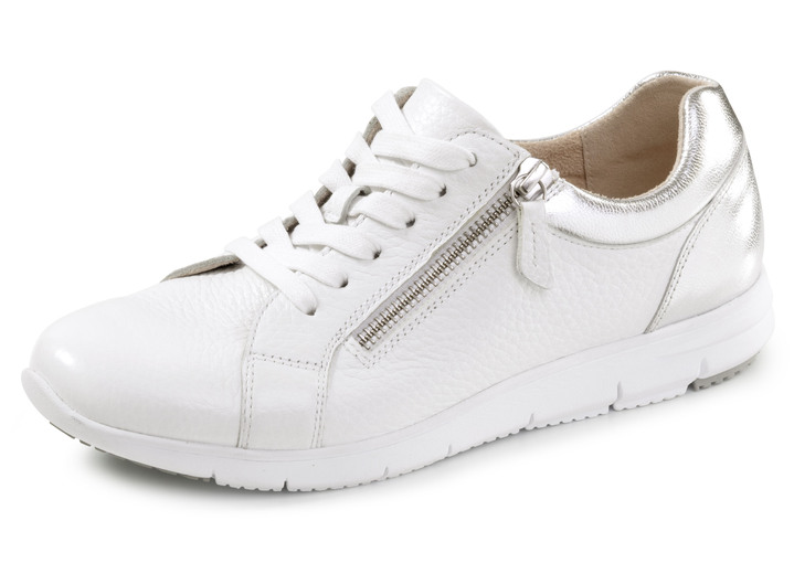 Slipper & Schnürschuhe - ELENA EDEN, bequeme Damen-Sneaker, Weite G, mit herausnehmbarem Fussbett, in Größe 036 bis 042, in Farbe WEISS-SILBER Ansicht 1