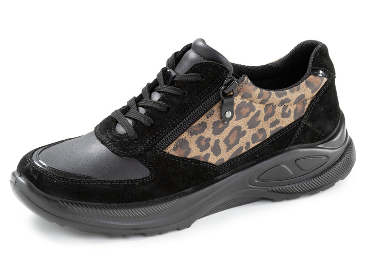 Slipper & Schnürschuhe - Trendige Damen-Schnürschuhe, Weite K, mit herausnehmbarem Fussbett, in Größe 036 bis 042, in Farbe SCHWARZ-BRAUN Ansicht 1