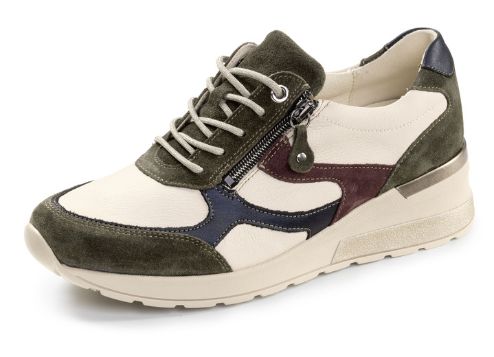 Slipper & Schnürschuhe - Waldläufer, trendige Damen-Sneaker, Weite H, mit herausnehmbarem Fussbett, in Größe 3 1/2 bis 8, in Farbe BEIGE-BUNT Ansicht 1