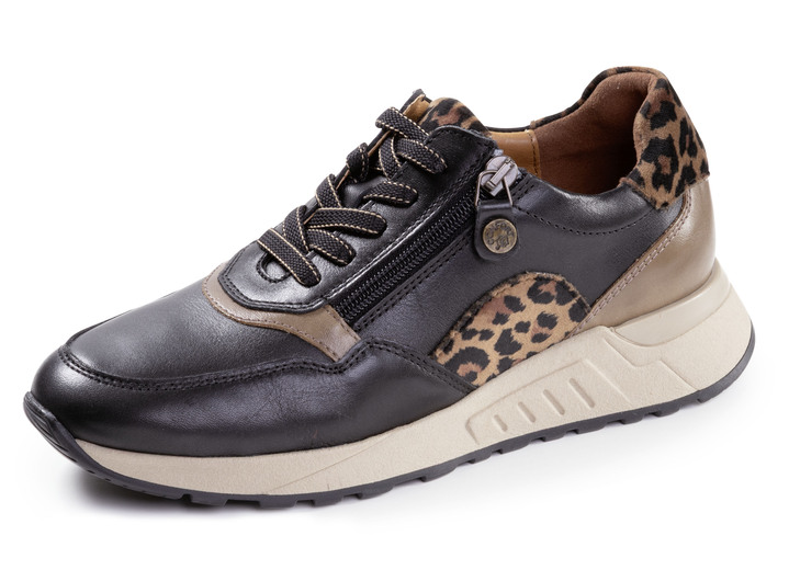 Slipper & Schnürschuhe - ELENA EDEN, trendige Damen-Sneaker, Weite G, mit herausnehmbarem Fussbett, in Größe 035 bis 041, in Farbe SCHWARZ-BRAUN Ansicht 1