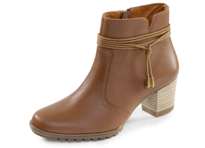 Stiefel & Stiefeletten - ELENA EDEN, schicke Damen-Stiefeletten, Weite G, mit herausnehmbarem Fussbett, in Größe 036 bis 042, in Farbe COGNAC Ansicht 1