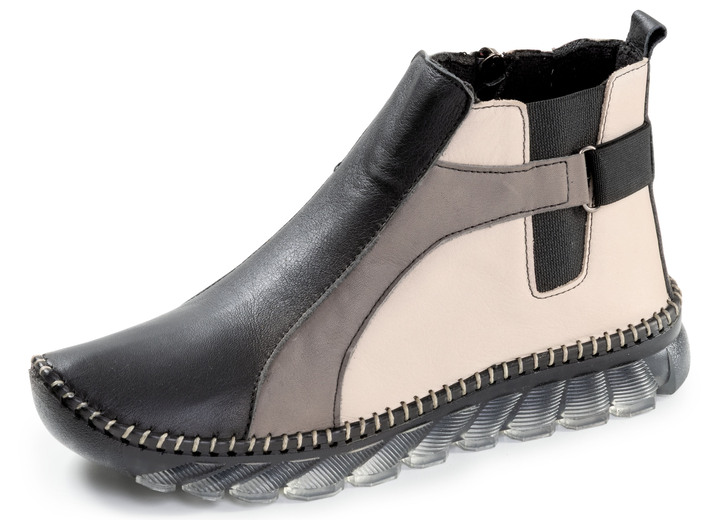Stiefel & Stiefeletten - Gemini, trendige Damen-Boots, Weite G, mit herausnehmbarem Fussbett, in Größe 036 bis 042, in Farbe SCHWARZ-KIESEL-GRAU Ansicht 1