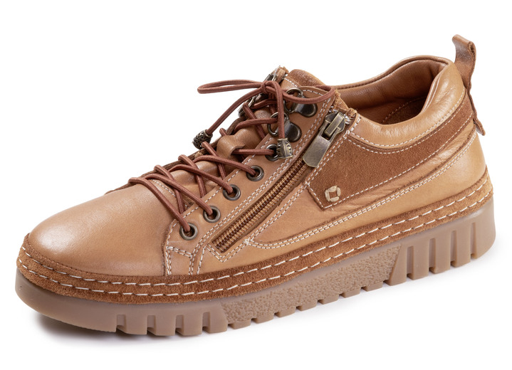 Slipper & Schnürschuhe - Gemini, schicke Damen-Schnürschuhe, Weite G, mit herausnehmbarem Fussbett, in Größe 036 bis 042, in Farbe COGNAC Ansicht 1