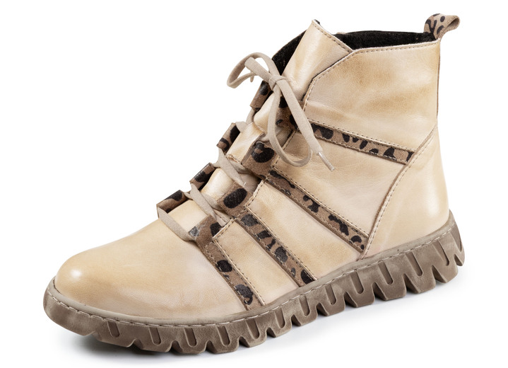 Stiefel & Stiefeletten - Gemini, trendige Damen-Stiefeletten, Winterschuhe, Weite G, mit herausnehmbarem Fussbett, in Größe 036 bis 042, in Farbe HELLBEIGE Ansicht 1