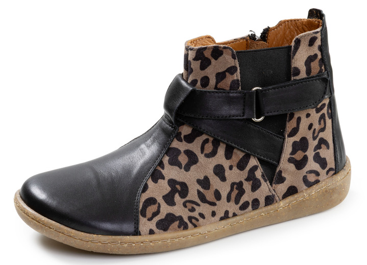 Stiefel & Stiefeletten - Gemini, trendige Damen-Barfußschuhe, Weite G, mit herausnehmbarem Fussbett, in Größe 036 bis 042, in Farbe SCHWARZ-TAUPE Ansicht 1