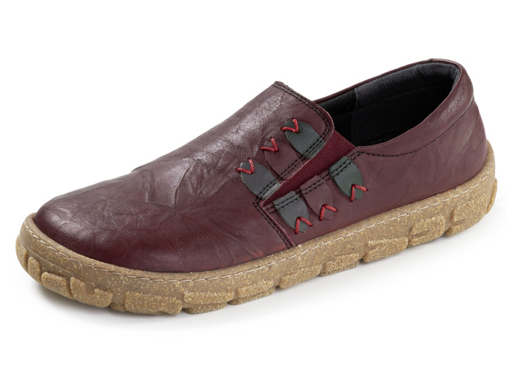 Slipper & Schnürschuhe - ELENA EDEN, bequeme Damen-Barfußschuhe, Weite G, mit herausnehmbarem Fussbett, in Größe 036 bis 042, in Farbe BURGUND Ansicht 1