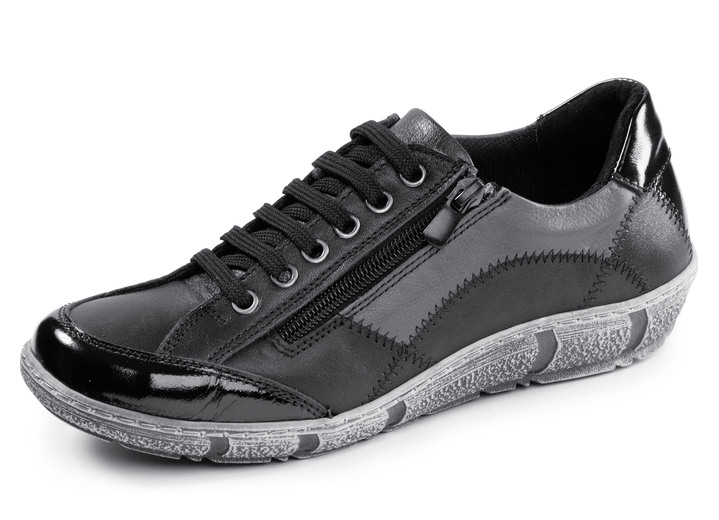 Slipper & Schnürschuhe - Gemini, bequeme Damen-Schnürschuhe, Weite G, mit herausnehmbarem Fussbett, in Größe 036 bis 042, in Farbe SCHWARZ-GRAU Ansicht 1