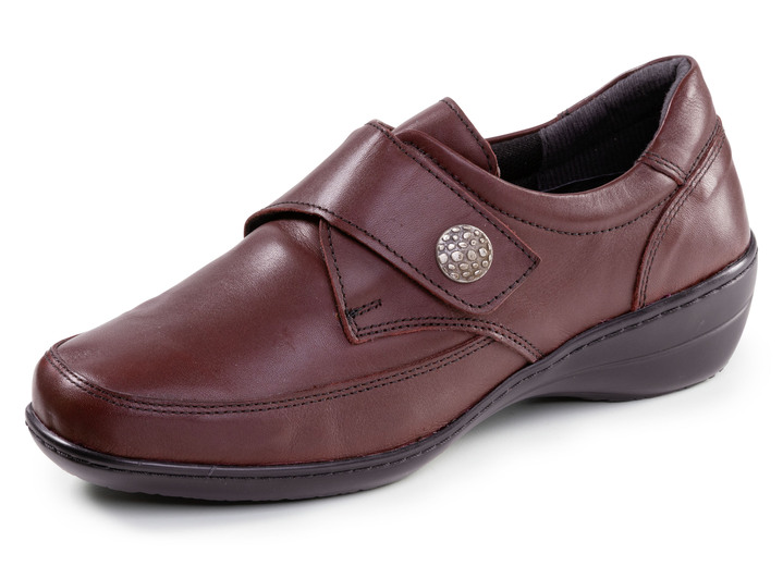 Slipper & Schnürschuhe - ELENA EDEN, bequeme Damen-Slipper, WeiteH, mit herausnehmbarem Fussbett, in Größe 036 bis 043, in Farbe BURGUND Ansicht 1