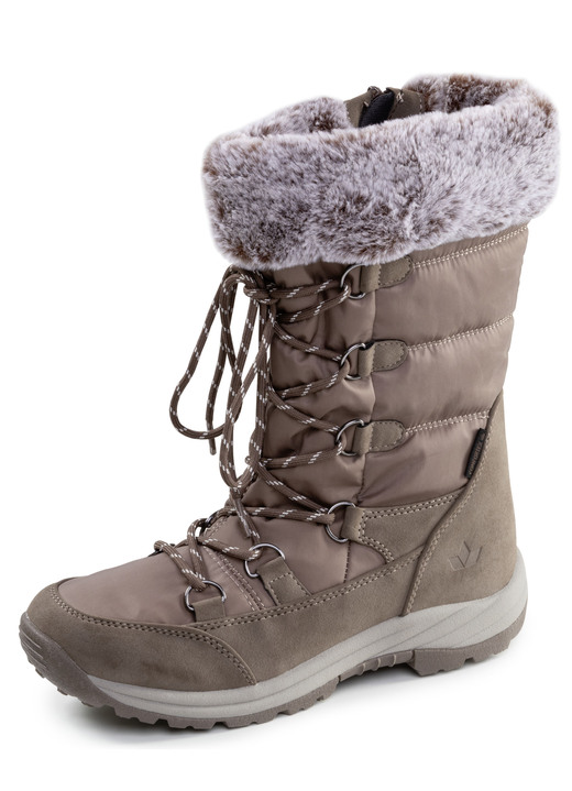 Stiefel & Stiefeletten - Gefütterte Damen-Stiefel, Winterschuhe, mit Reissverschluss, in Größe 036 bis 042, in Farbe TAUPE Ansicht 1