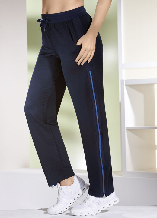 Freizeithosen - Freizeithose mit Reissverschluss Freizeithosen - Freizeithose mit Reissverschluss, in Größe 019 bis 052, in Farbe MARINE-ROYALBLAU