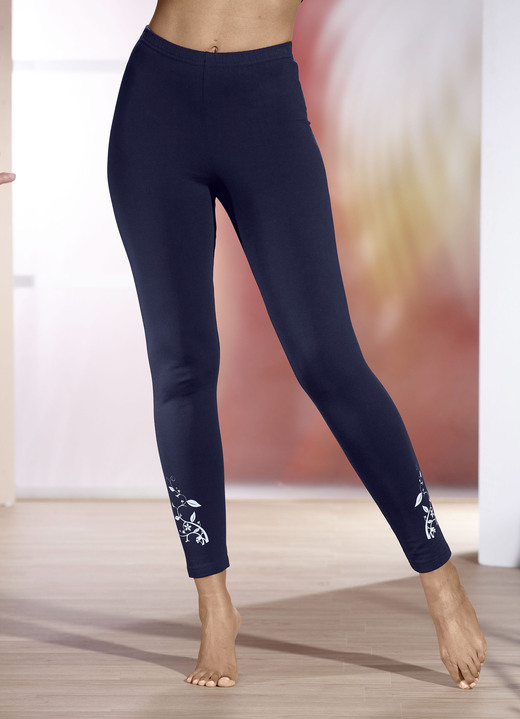 Plantier - Zweierpack Leggings in langer Form, in Größe 036 bis 054, in Farbe 1X SCHWARZ, 1X MARINE Ansicht 1